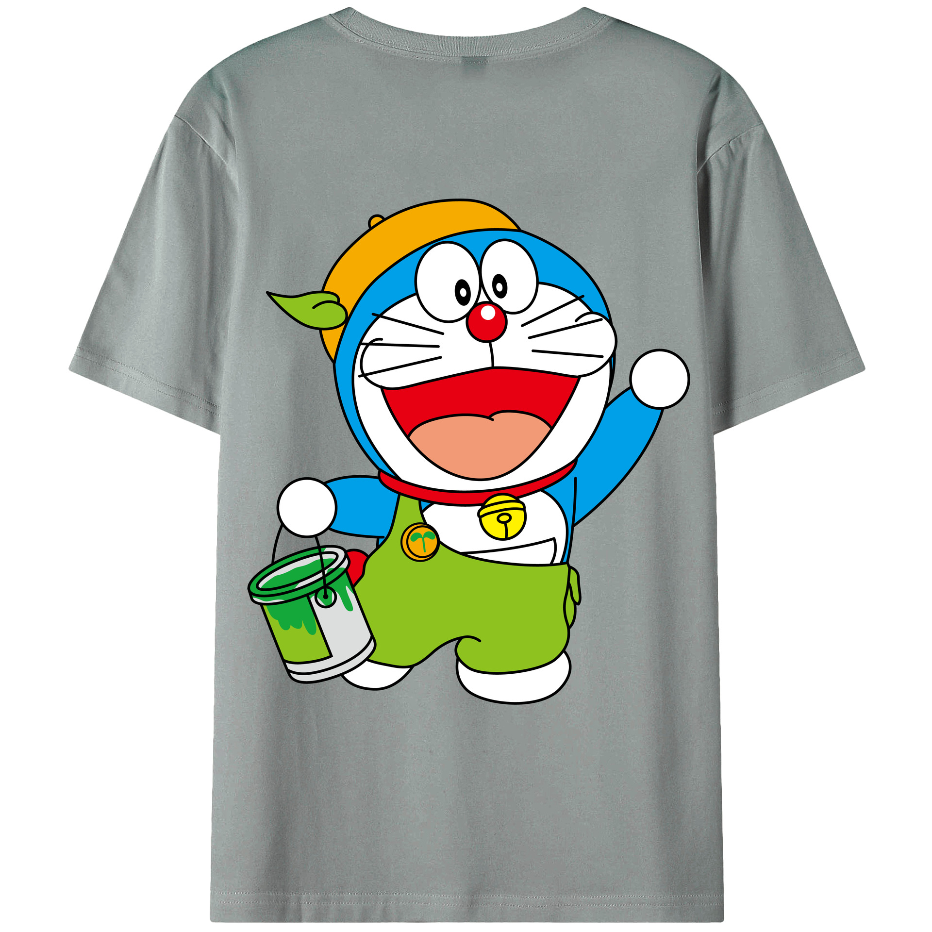 （画像用） ドラえもん Doraemon 綿100％ メンズ半袖Tシャツ（バックプリント） 通気性